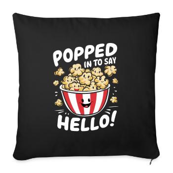Lustiger Popcorn-spruch, Binge-watching-popcorn - Sofakissenbezug 45 x 45 cm - Schwarz - Vorne