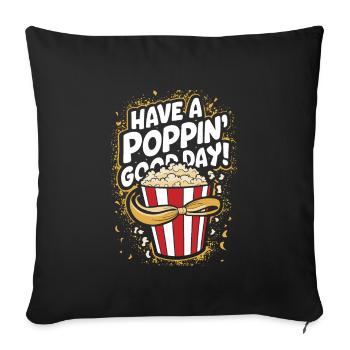 Lustiger Popcorn-spruch, Binge-watching-popcorn - Sofakissenbezug 45 x 45 cm - Schwarz - Vorne