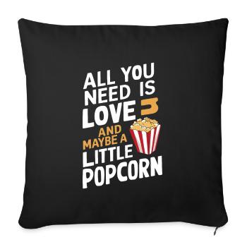 Lustiger Popcorn-spruch, Binge-watching-popcorn - Sofakissenbezug 45 x 45 cm - Schwarz - Vorne