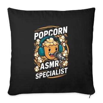 Lustiger Popcorn-spruch, Binge-watching-popcorn - Sofakissenbezug 45 x 45 cm - Schwarz - Vorne