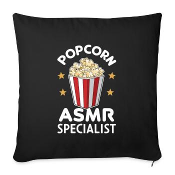 Lustiger Popcorn-spruch, Binge-watching-popcorn - Sofakissenbezug 45 x 45 cm - Schwarz - Vorne