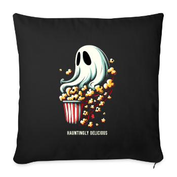 Lustiger Popcorn-spruch, Binge-watching-popcorn - Sofakissenbezug 45 x 45 cm - Schwarz - Vorne