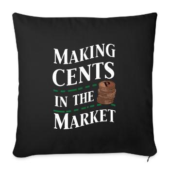Stock market traders, forex traders, investor trading - Sofa pillowcase 17,3'' x 17,3'' (45 x 45 cm) - black - Front