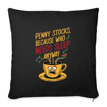 Stock market traders, forex traders, investor trading - Sofa pillowcase 17,3'' x 17,3'' (45 x 45 cm) - black - Front