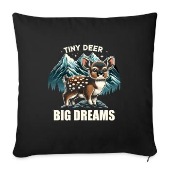 Cute Pudu Deer South America Cartoon Deer - Sofa pillowcase 17,3'' x 17,3'' (45 x 45 cm) - black - Front