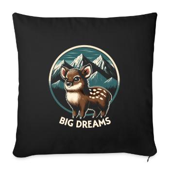 Cute Pudu Deer South America Cartoon Deer - Sofa pillowcase 17,3'' x 17,3'' (45 x 45 cm) - black - Front