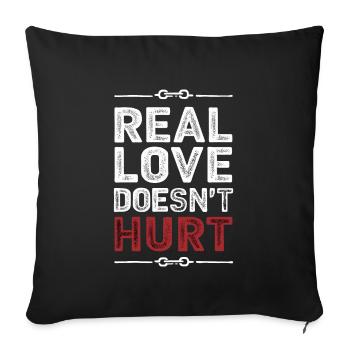 Sensibilisation à la violence conjugale - Housse de coussin décorative 45 x 45 cm - noir - Devant