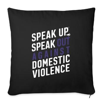 Sensibilisation à la violence conjugale - Housse de coussin décorative 45 x 45 cm - noir - Devant