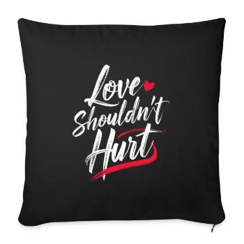 Sensibilisation à la violence conjugale - Housse de coussin décorative 45 x 45 cm - noir - Devant
