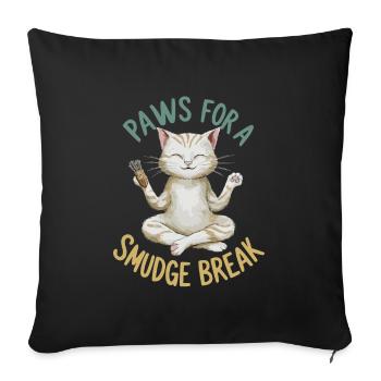 Smudge Sage Feather Spiritual Witchcraft Meditate - Sofa pillowcase 17,3'' x 17,3'' (45 x 45 cm) - black - Front
