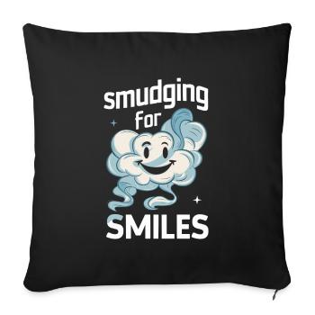 Smudge Sage Feather Spiritual Witchcraft Meditate - Sofa pillowcase 17,3'' x 17,3'' (45 x 45 cm) - black - Front