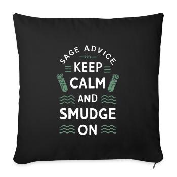 Smudge Sage Feather Spiritual Witchcraft Meditate - Sofa pillowcase 17,3'' x 17,3'' (45 x 45 cm) - black - Front
