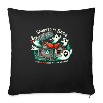 Smudge Sage Feather Spiritual Witchcraft Meditate - Sofa pillowcase 17,3'' x 17,3'' (45 x 45 cm) - black - Front