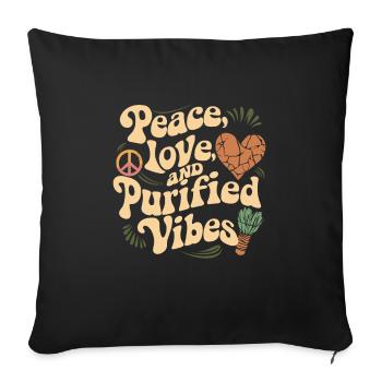 Smudge Sage Feather Spiritual Witchcraft Meditate - Sofa pillowcase 17,3'' x 17,3'' (45 x 45 cm) - black - Front