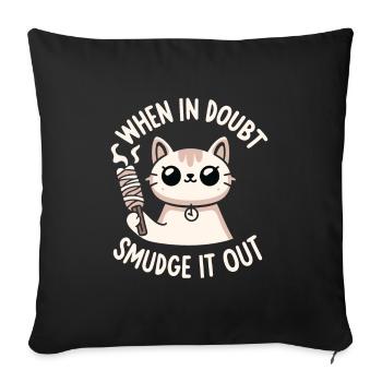 Smudge Sage Feather Spiritual Witchcraft Meditate - Sofa pillowcase 17,3'' x 17,3'' (45 x 45 cm) - black - Front
