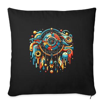 Attrape-rêves Attrape-rêves spirituel bohème - Housse de coussin décorative 45 x 45 cm - noir - Devant