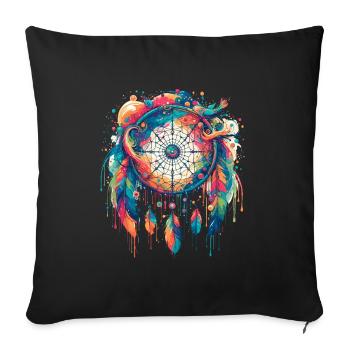 Attrape-rêves Attrape-rêves spirituel bohème - Housse de coussin décorative 45 x 45 cm - noir - Devant
