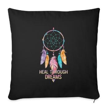 Dream Catcher Bohemian Spiritual Dreamcatcher - Sofakissenbezug 45 x 45 cm - Schwarz - Vorne