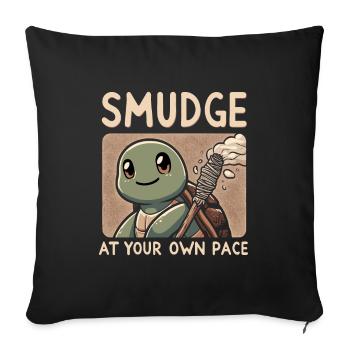Smudge Sage Feather Spiritual Witchcraft Meditate - Sofa pillowcase 17,3'' x 17,3'' (45 x 45 cm) - black - Front