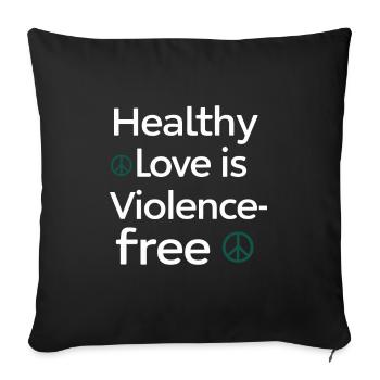 Sensibilisation à la violence conjugale - Housse de coussin décorative 45 x 45 cm - noir - Devant