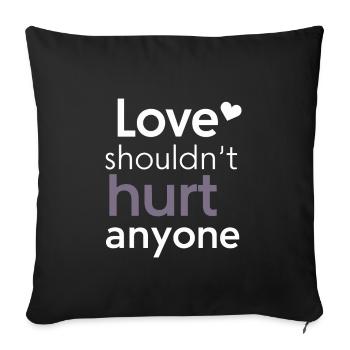 Sensibilisation à la violence conjugale - Housse de coussin décorative 45 x 45 cm - noir - Devant