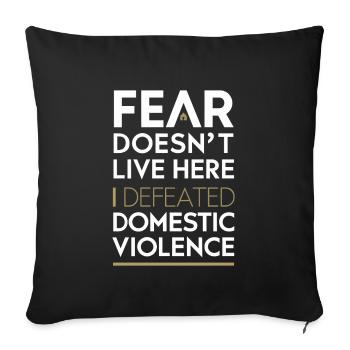 Raising awareness of domestic violence - Sofa pillowcase 17,3'' x 17,3'' (45 x 45 cm) - black - Front