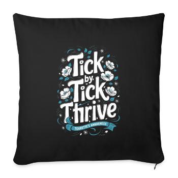 Tourette's Syndrome Awareness Neurodiverse - Sofa pillowcase 17,3'' x 17,3'' (45 x 45 cm) - black - Front