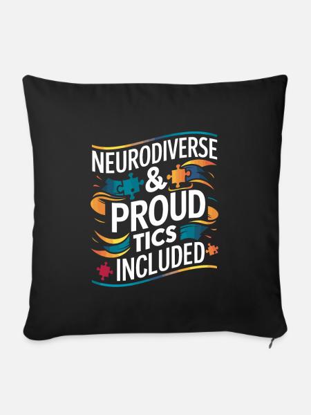 Tourette-syndrom-bewusstsein Neurodiverse - Sofakissenbezug 45 x 45 cm - Schwarz