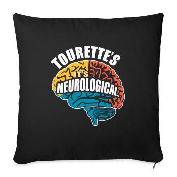 Tourette's Syndrome Awareness Neurodiverse - Sofa pillowcase 17,3'' x 17,3'' (45 x 45 cm) - black - Front