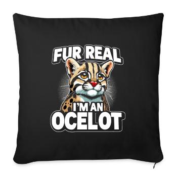Ocelot Wild Cat Exotic Pets Jungle Big Cat - Sofa pillowcase 17,3'' x 17,3'' (45 x 45 cm) - black - Front