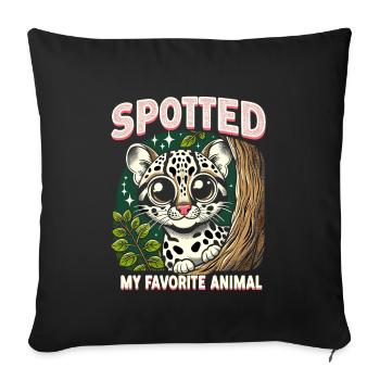 Ocelot Wild Cat Exotic Pets Jungle Big Cat - Sofa pillowcase 17,3'' x 17,3'' (45 x 45 cm) - black - Front