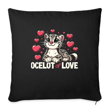 Ocelot Wild Cat Exotic Pets Jungle Big Cat - Sofa pillowcase 17,3'' x 17,3'' (45 x 45 cm) - black - Front