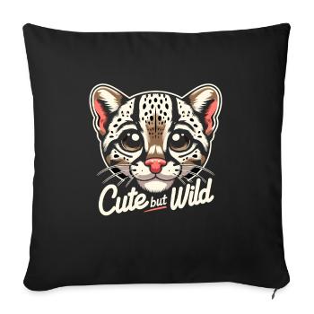 Ocelot Wild Cat Exotic Pets Jungle Big Cat - Sofa pillowcase 17,3'' x 17,3'' (45 x 45 cm) - black - Front