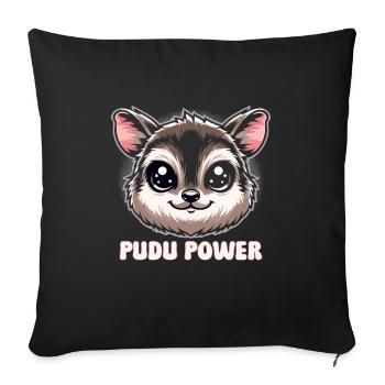 Cute Pudu Deer South America Cartoon Deer - Sofa pillowcase 17,3'' x 17,3'' (45 x 45 cm) - black - Front