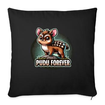 Cute Pudu Deer South America Cartoon Deer - Sofa pillowcase 17,3'' x 17,3'' (45 x 45 cm) - black - Front