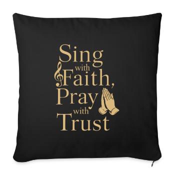 Musique chorale Chant religieux Musique confessionnelle - Housse de coussin décorative 45 x 45 cm - noir - Devant