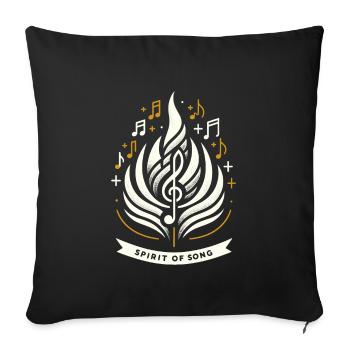 Musique chorale Chant religieux Musique confessionnelle - Housse de coussin décorative 45 x 45 cm - noir - Devant