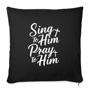 Musique chorale Chant religieux Musique confessionnelle - Housse de coussin décorative 45 x 45 cm - noir - Devant