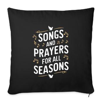 Musique chorale Chant religieux Musique confessionnelle - Housse de coussin décorative 45 x 45 cm - noir - Devant