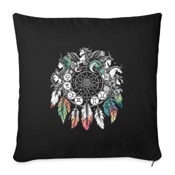 Dream Catcher Bohemian Spiritual Dreamcatcher - Sofakissenbezug 45 x 45 cm - Schwarz - Vorne