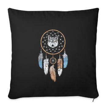 Dream Catcher Bohemian Spiritual Dreamcatcher - Sofakissenbezug 45 x 45 cm - Schwarz - Vorne