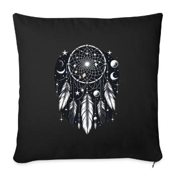Dream Catcher Bohemian Spiritual Dreamcatcher - Sofakissenbezug 45 x 45 cm - Schwarz - Vorne