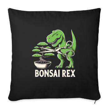 Bonsai Master T-Rex Dinosaur Gardening for - Sofa pillowcase 17,3'' x 17,3'' (45 x 45 cm) - black - Front