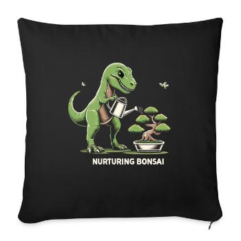 Bonsai Master T-Rex Dinosaur Gardening for - Sofa pillowcase 17,3'' x 17,3'' (45 x 45 cm) - black - Front