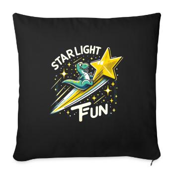 Espace des dinosaures astronautes de Rex aux yeux d’escalier - Housse de coussin décorative 45 x 45 cm - noir - Devant