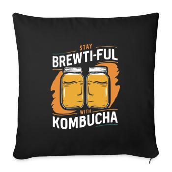 Benefits of Kombucha for Brewer Maker Tea Lover - Sofa pillowcase 17,3'' x 17,3'' (45 x 45 cm) - black - Front