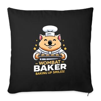 Wombat Baker - Bake Smile! - Sofa pillowcase 17,3'' x 17,3'' (45 x 45 cm) - black - Front