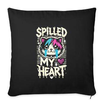 Emo Cat Design Für Gothische Katzenliebhaber Und - Sofakissenbezug 45 x 45 cm - Schwarz - Vorne