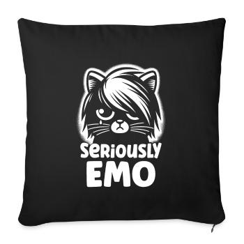 Emo Cat Design Für Gothische Katzenliebhaber Und - Sofakissenbezug 45 x 45 cm - Schwarz - Vorne