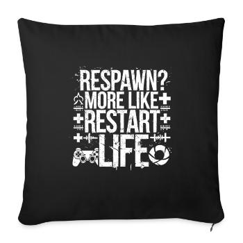 Gaming Emo Retro Games Pixel Art Goth Aesthetic - Sofa pillowcase 17,3'' x 17,3'' (45 x 45 cm) - black - Front